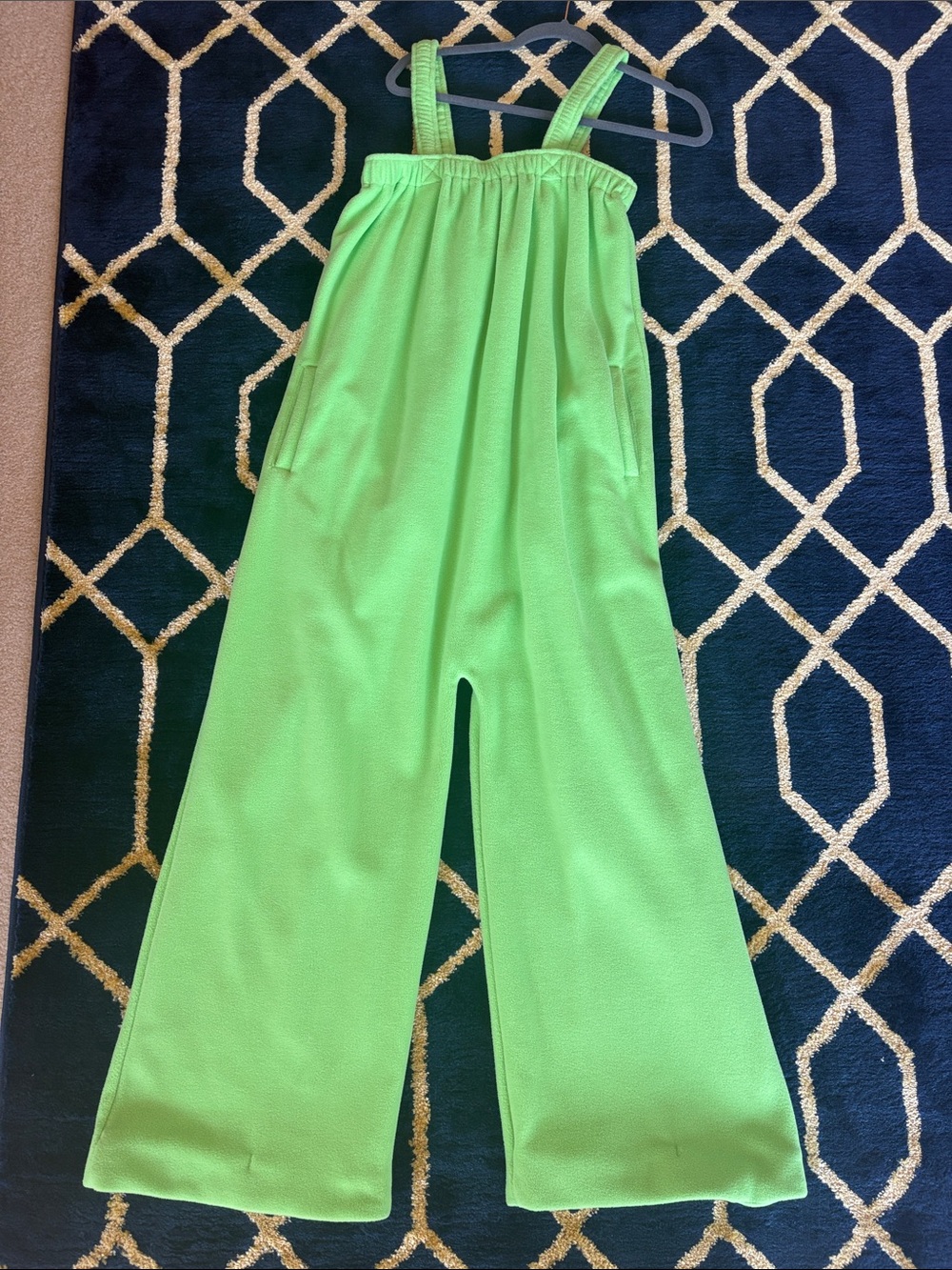Adult Ready Freddie Lime Green Wide-Leg Romper with Adjustable Straps